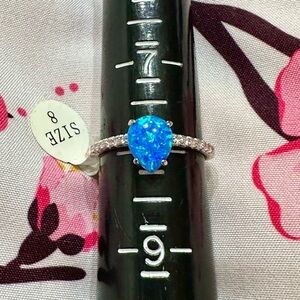 Fragrant Jewels Blue Iridescent Teardrop Ring